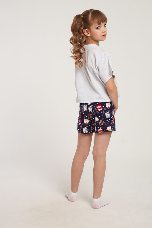 Пижама для девочки ПД-019-073 Кот Новый год