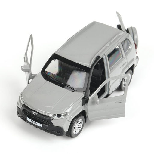 Машина металл LADA Niva travel 12 см, (двери, серый) инерц, в коробке