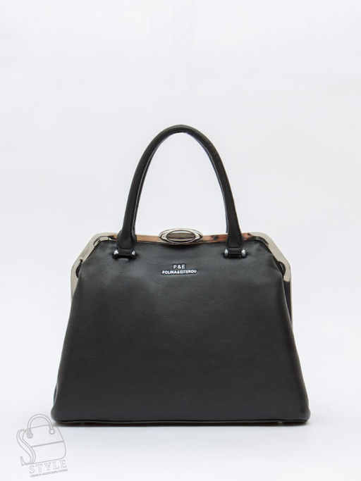 Сумка женская кожаная 9893Y black Polina&Eiterou