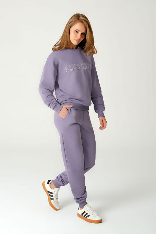 Арт. 2520/2 Костюм с брюками женский 44-52 (5 шт) Цвет:верх-сиреневый,низ-сиреневый