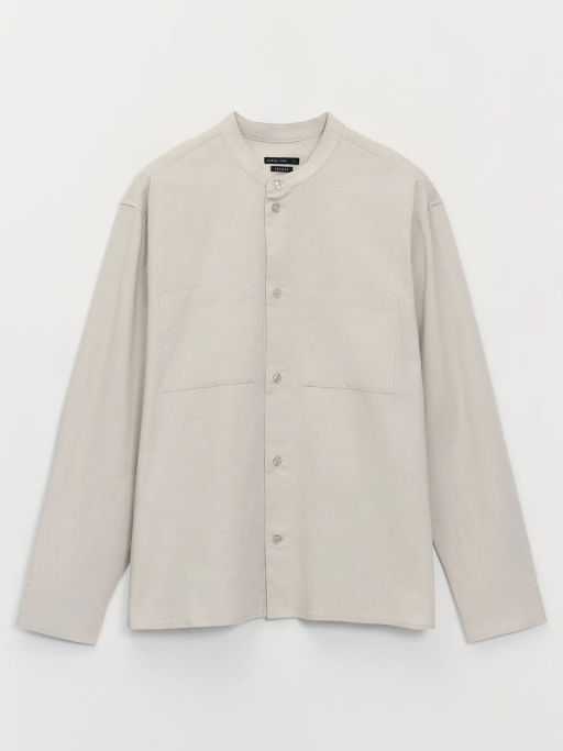 Рубашка с воротником-стойкой из льна ZR2605043011-61 / Zarina