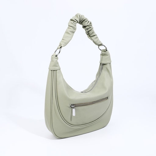 Сумка-мешок на молнии, наружный карман, длинный ремень, цвет зелёный - Simaland фото 2