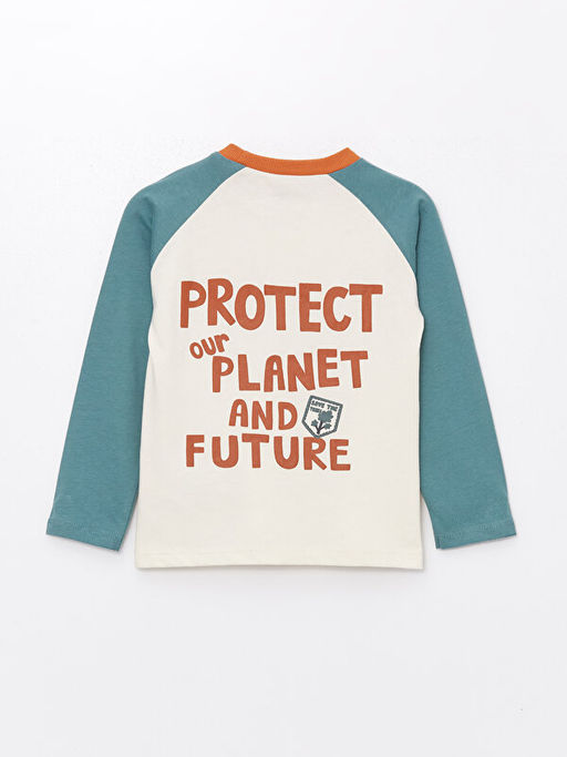 Bisiklet Yaka Uzun Kollu Bask?l? Erkek Bebek Ti??rt - Waikiki фото 2