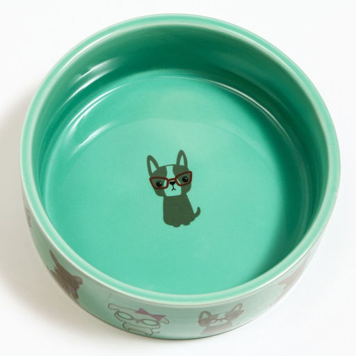 Миска керамическая Важный пес 250мл, 11,5 х 5 см, мятная - Пижон фото 3