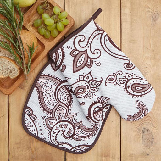 Варежка-прихватка Этель Восточные узоры 20х27см,100% хлопок, ватин 250г/м2 (двухсторонняя)  фото 2