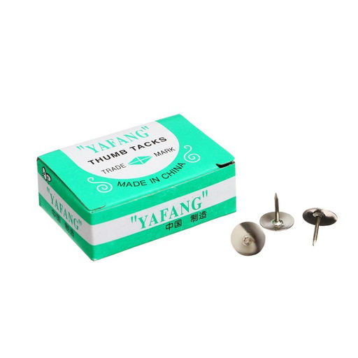 Цена за 10 шт. Кнопки канцелярские 12×10 мм, никелированные в картонной коробке, 50 штук