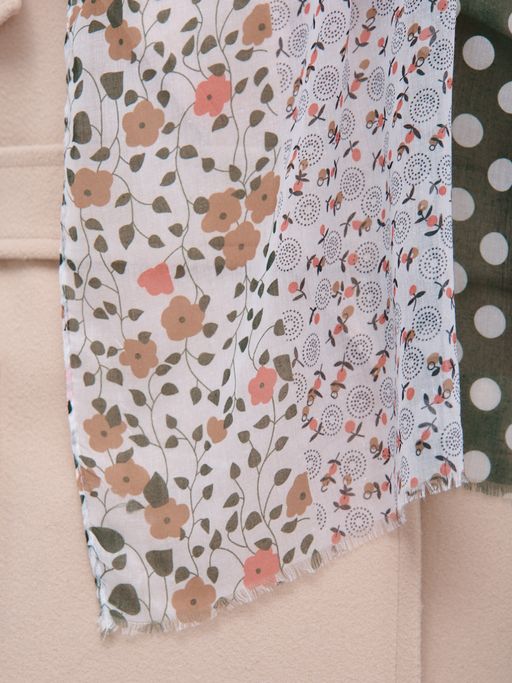 Большой, мягкий, тонкий и очень нежный двусторонний палантин с рисунком в стиле арт-деко - Tantino фото 7