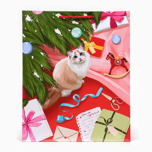 Пакет подарочный "Кошечка", 26 х 32 х 12 см.