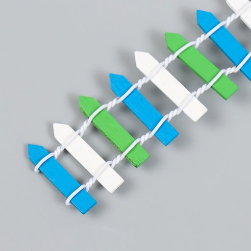 Цена за 2 шт. Декор для творчества дерево «Цветной заборчик» 3×24 см МИКС