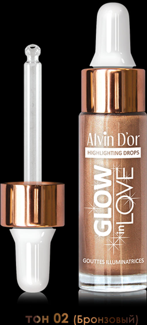 Alvin Dor HL-03 Жидкий хайлайтер GLOW in LOVE drop тон 02 бронзовый 15мл