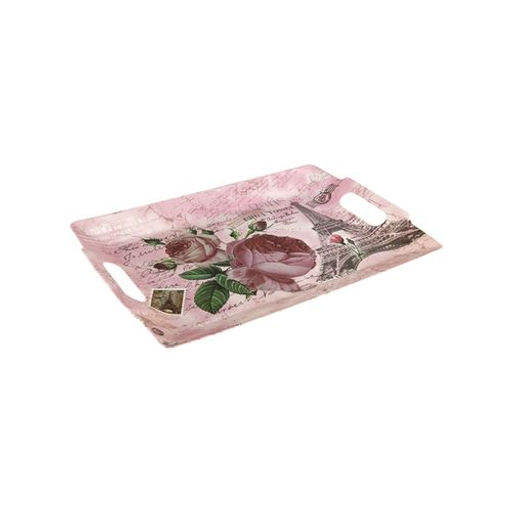 Поднос с ручками 33х23см, ф.прямоуг Париж 1266 - Коралл фото 2