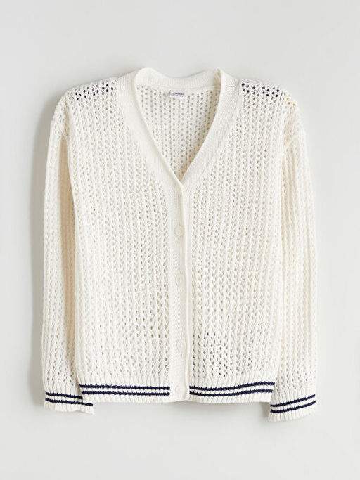 V Yaka Ajurlu K?z ?ocuk Triko H?rka