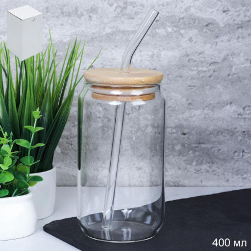 Банка для смузи бамбуковая крышка 350 мл / LCWB10212 /уп 100/ - ГалеонТрейд фото 2