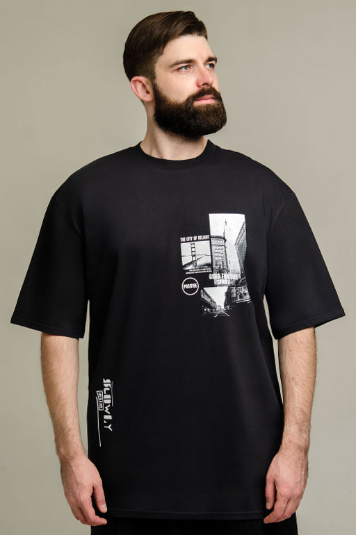 Арт. 61139 Футболка мужская оверсайз 48-56 (5 шт) Цвет:графит - Идеал фото 4