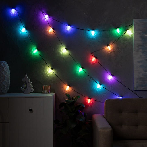 Умная гирлянда Нить 6 м с насадками Звёздочки, IP20, тёмная нить, 20 LED, свечение RGB, USB - Luazon lighting фото 3