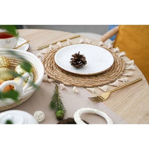 Салфетка сервировочная на стол Доляна «Фина», d=30 см, бежевая