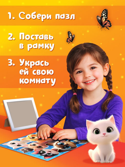 Пазл в рамке "Милые котята", 54 элемента
