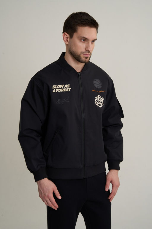Бомбер Черный CAMPUS BASKETBALL Single Jacket - Anta фото 2