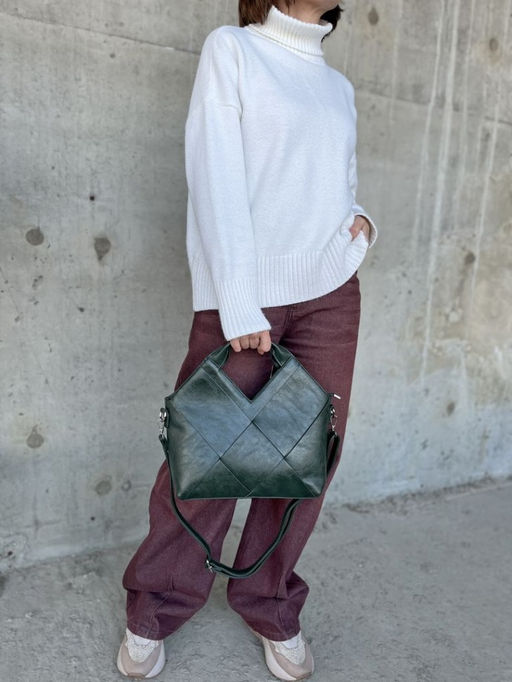 Женская сумка из эко кожи 0025 Темно-Зеленый - Sergio valentini фото 8