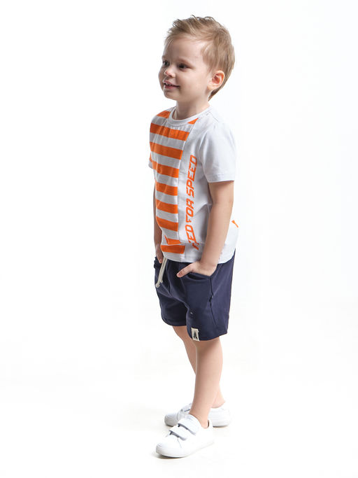 Комплект с шортами UD 6498/22-9846 оранж/полоса - Mini maxi фото 3