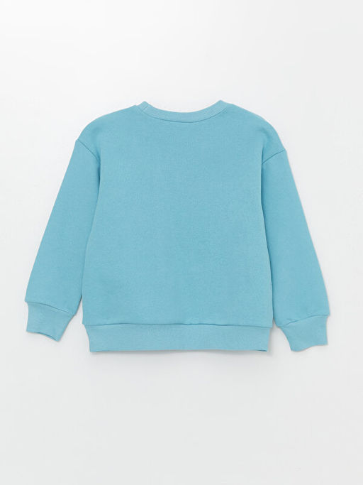 Bisiklet Yaka Bask?l? Uzun Kollu K?z ?ocuk Sweatshirt - Waikiki фото 2