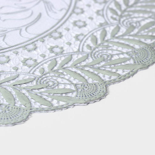 Набор салфеток ажурных для стола Доляна «Подсолнухи», 30×30 см, 4 шт, ПВХ, цвет серебряный