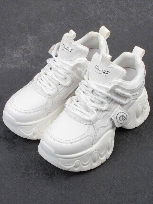 03-9D-1 WHITE Кроссовки женские (натуральная кожа, искусственная кожа)