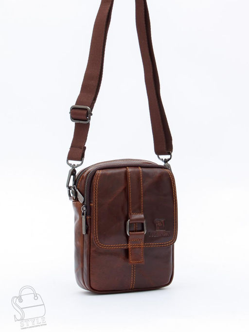 Сумка мужская кожаная 8612S brown Fuzhiniao