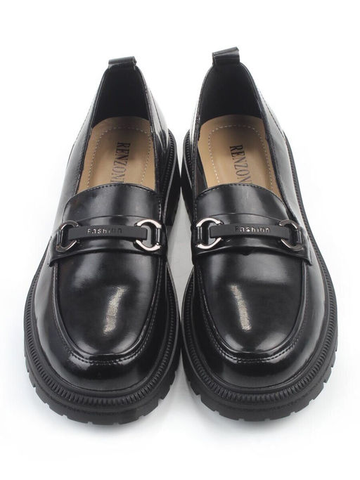 03-PDEB91-3 BLACK Лоферы женские (натуральная кожа)