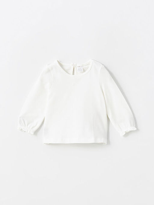 Bisiklet Yaka Uzun Kollu K?z Bebek Ti??rt ve Elbise 2li Tak?m - Waikiki фото 2