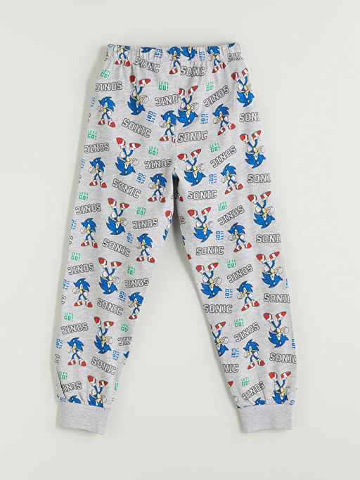 Beli Lastikli Sonic Bask?l? Erkek ?ocuk Pijama Alt