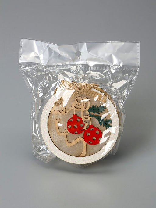 Ёлочная игрушка Шар с веткой, 10х10х2 см, от батареек, свечение тёплое белое - Luazon lighting фото 6