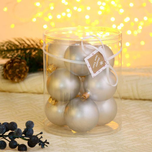 Шары на ёлку Сияние, d=5 см, набор 9 шт., серебристые - Simaland фото 2