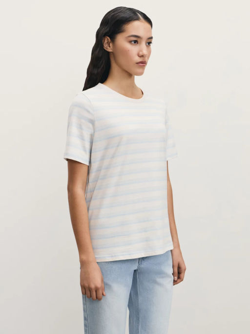 Футболка в полоску из хлопка / Zarina  фото 4