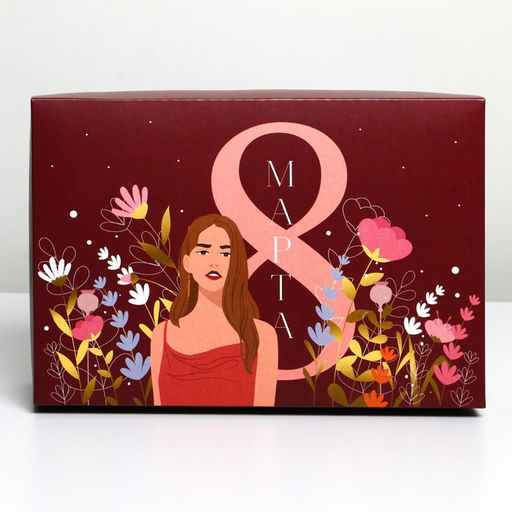 Коробка складная 8 марта, girl, 30 20 9 см - Дарите счастье фото 4