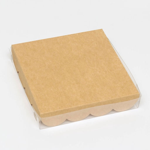 Цена за 3 шт. Коробочка для печенья, крафт, 15 х 15 х 3 см, набор 5 шт.