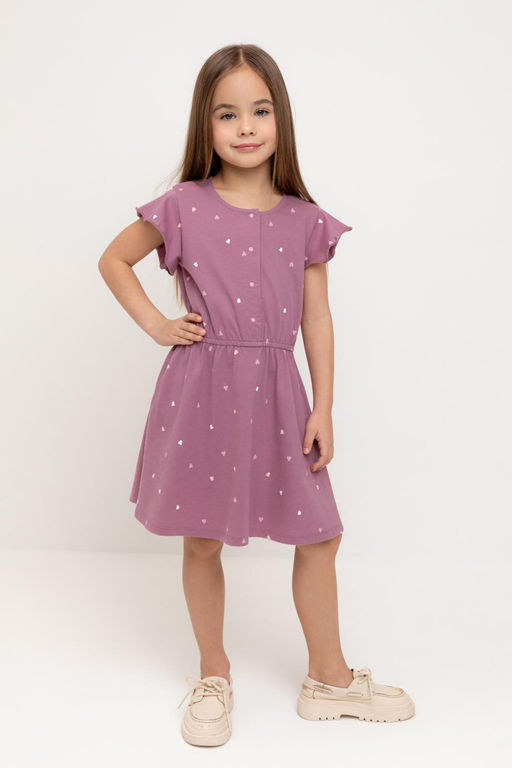 КР 5792-1/темная орхидея,сердечки платье для дев