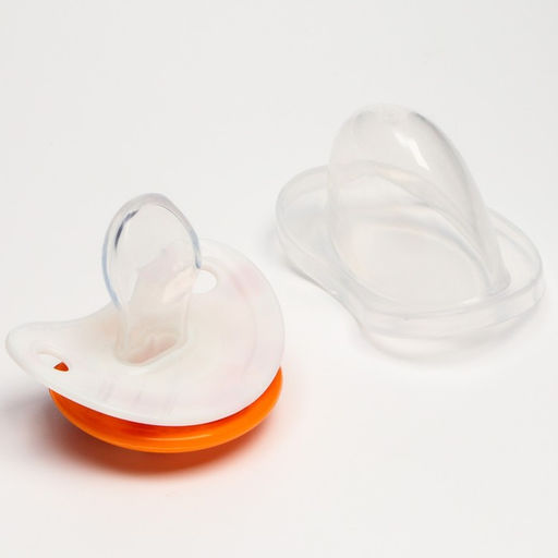 Соска - пустышка силиконовая ортодонтическая Крошка Я «Божья коровка», от 0 мес., с колпачком, оранжевый