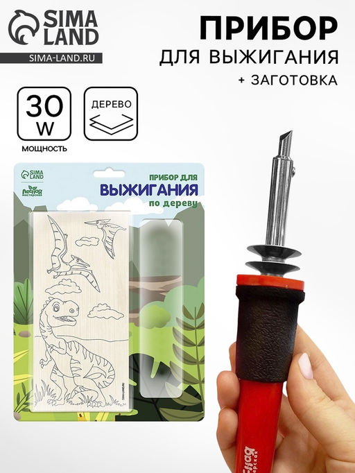 Выжигание и роспись по дереву Динозавры, набор для творчества