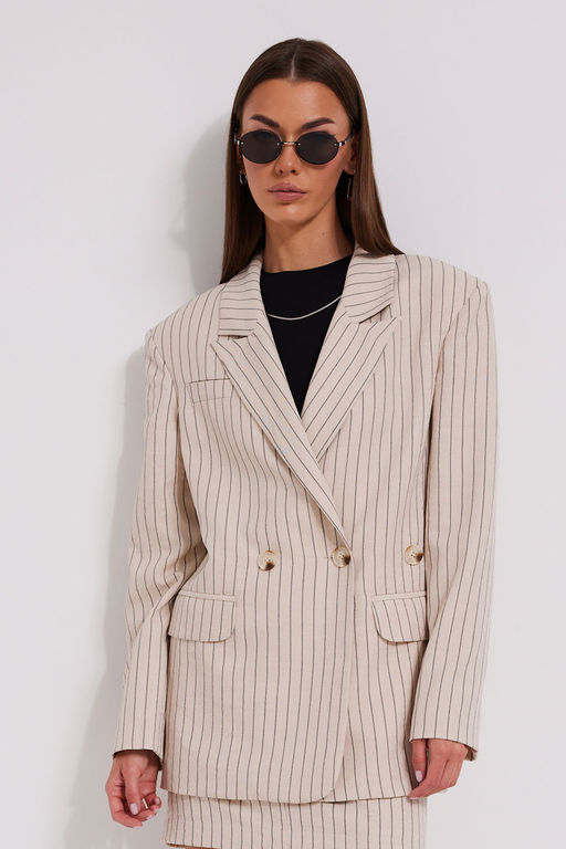 Костюм N.O.W. 1577 бежевый в полоску  фото 7