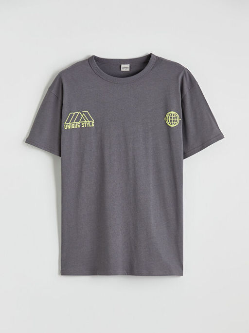 Bisiklet Yaka Bask?l? Erkek ?ocuk Ti??rt