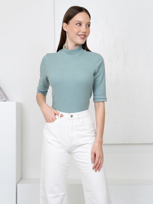 Водолазка рубчик.арт.375-8,фисташковая - Binita фото 3