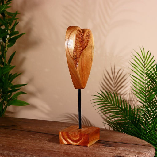 Сувенир Сердце, на подставке, 20?10?35 см, дерево джампинис