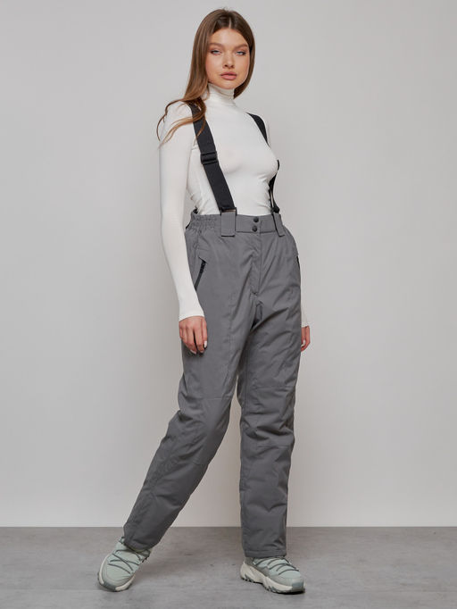 Полукомбинезон утепленный женский большого размера светло-серого цвета 1332SS - Chunmai фото 3