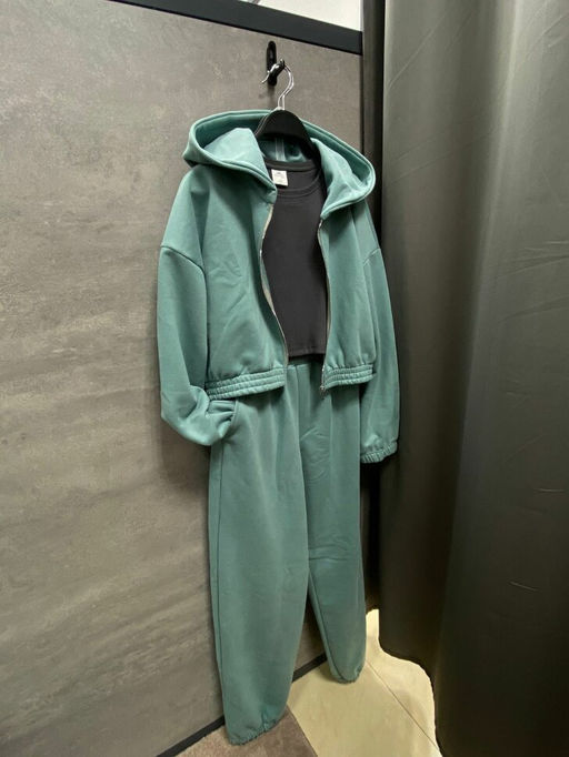 Костюм из спортивной ткани найк футер утепленный, мята (велюр эффект) - Knitka wear фото 11