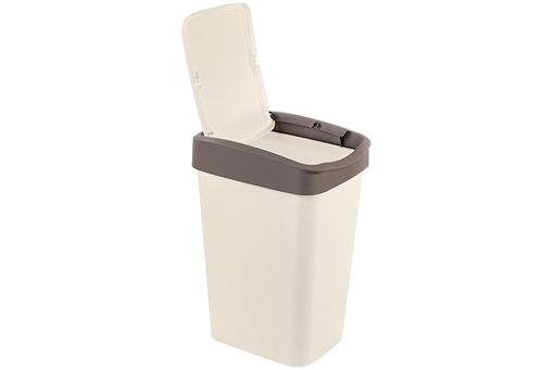 Ведро для мусора с подвижной крышкой 10 л 23,5*19,5*33,7 см Тандем слон.кость/шоколад (841026) - Elan gallery фото 8