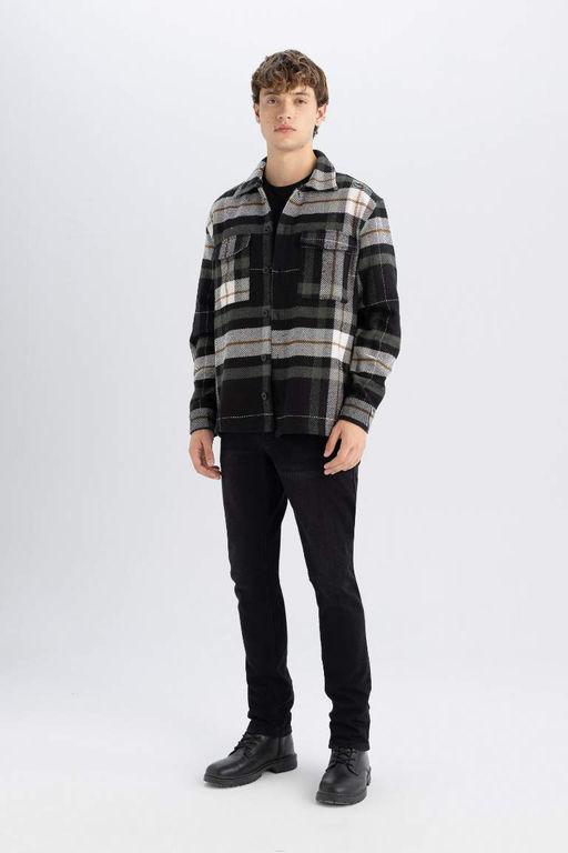 Рубашка Relax Fit в клетку с длинным рукавом Lumberjack - Defacto фото 2