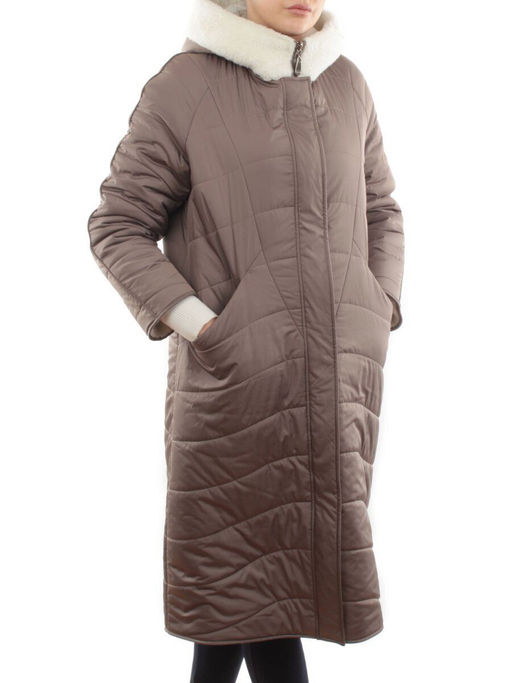 2660 DK. BEIGE Пальто двухстороннее женское еврозима (100 гр. холлофайбер)