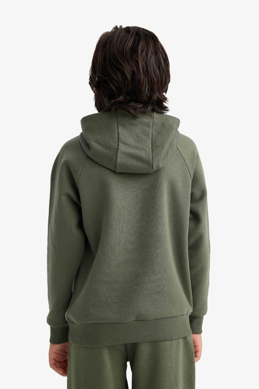 Kap__onlu Bask_l_ __i Yumu_ak T_yl_ Sweatshirt Erkek _ocuk - Defacto фото 5