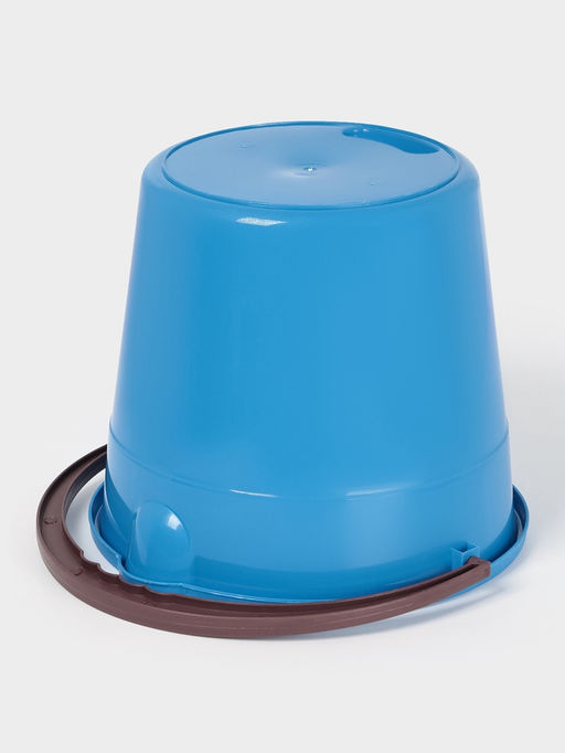 Ведро хозяйственное со сливом, 10 л, d=28 см, h=24 см, пластик, голубое